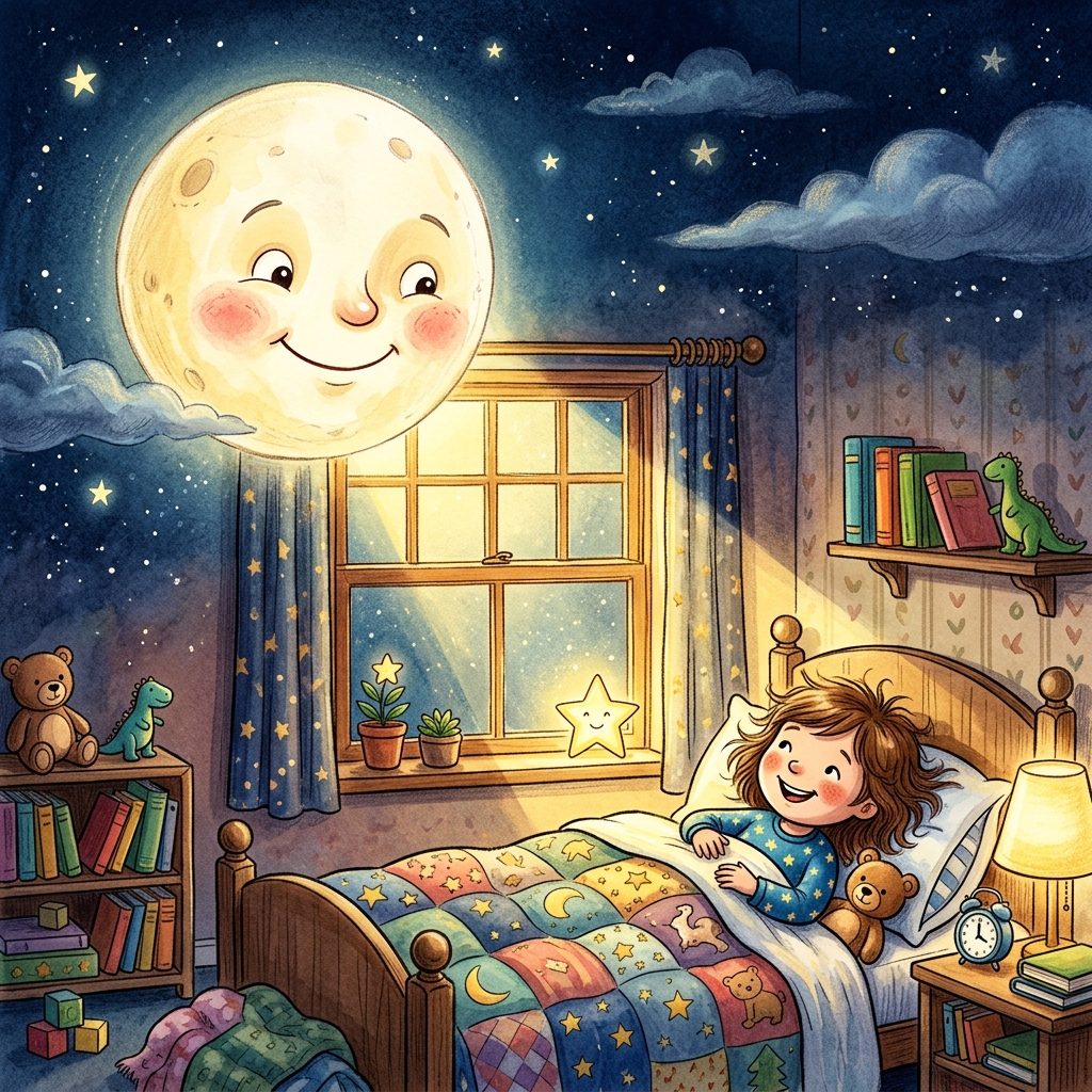 Lily and the Moon's Gentle Light